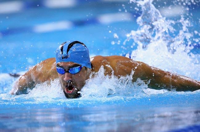 Michael Phelps 52 másodpercen belüli idővel nyert 100 pillangón. Fotó: Ronald Martinez/Getty Images