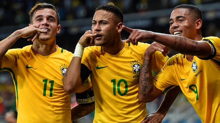Philippe Coutinho, Neymar és Gabriel Jesus. Fotó: FIFA.com