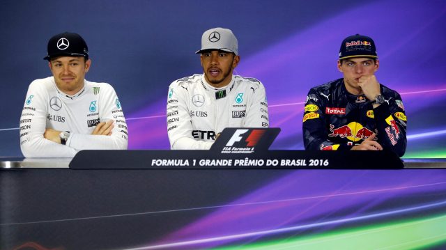 Nico Rosberg, Lewis Hamilton és Max Verstappen. Fotó: formula1.com