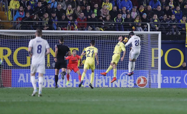 Villarrealban Alvaro Morata (Real Madrid) fejelt győztes gólt. Fotó: AS