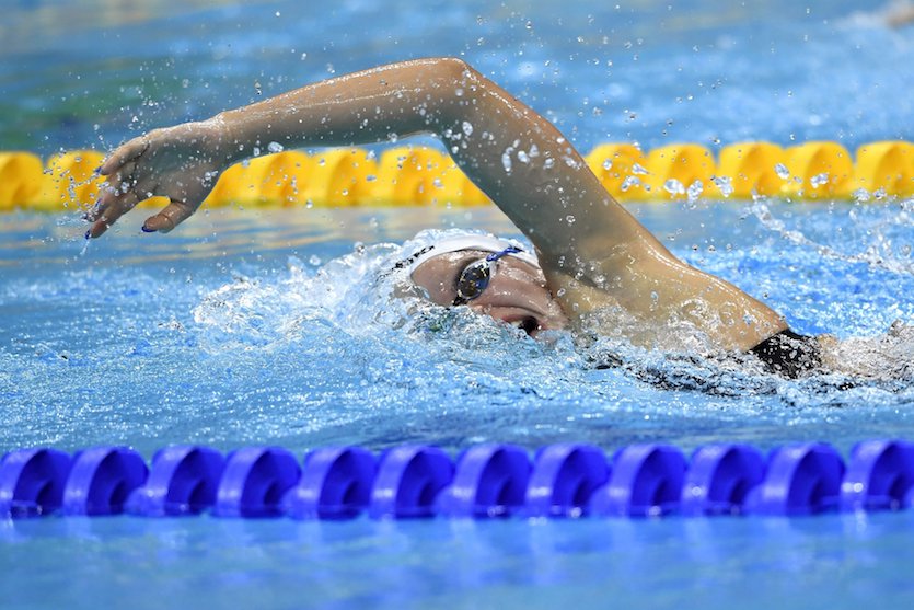 Budapest, 2017. július 24. Késely Ajna a női 1500 méteres gyorsúszás előfutamában a 17. vizes világbajnokságon a Duna Arénában 2017. július 24-én. MTI Fotó: Illyés Tibor
