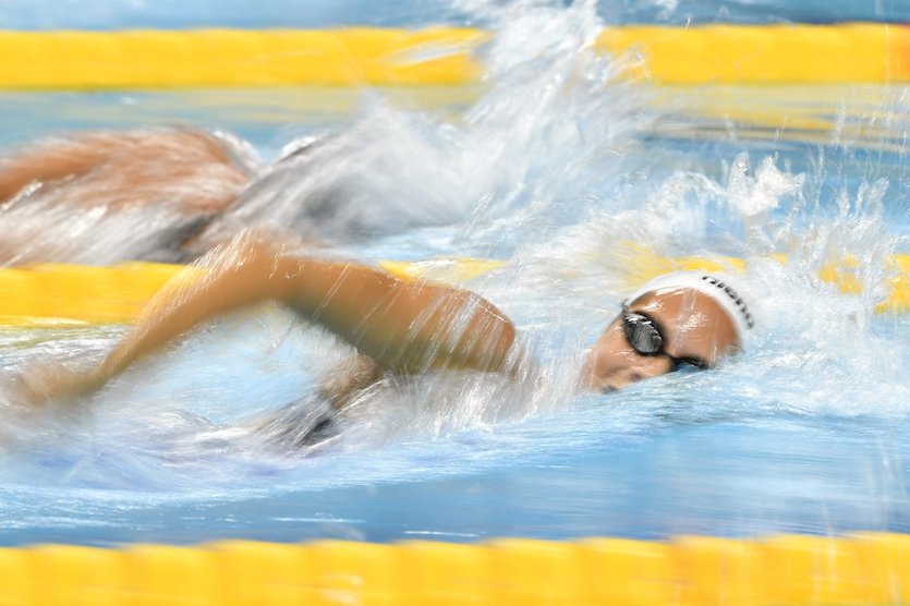 Budapest, 2017. július 24. Kapás Boglárka a női 1500 méteres gyorsúszás előfutamában a 17. vizes világbajnokságon a Duna Arénában 2017. július 24-én. MTI Fotó: Illyés Tibor