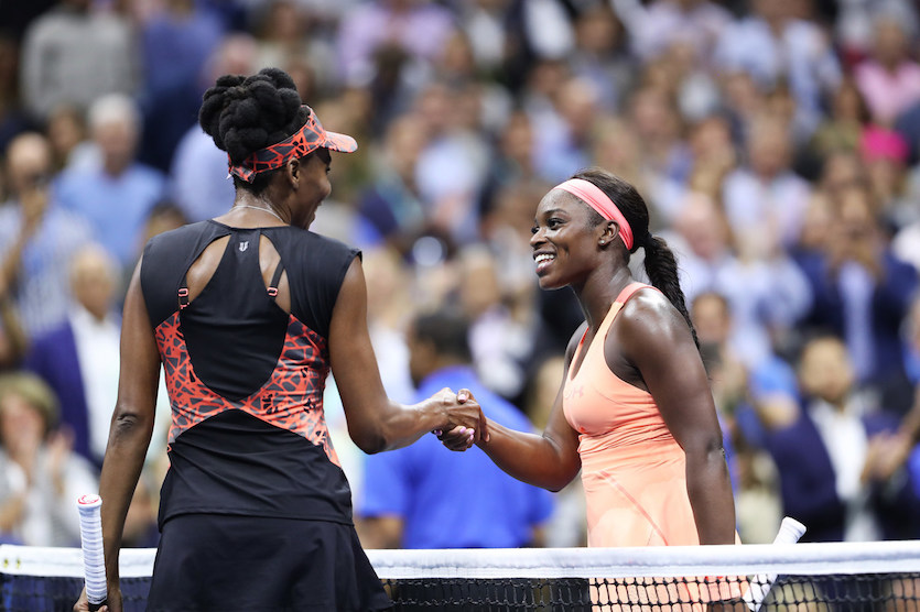 September 7, 2017 - Sloane Stephens and Venus Williams meet at net after their Women's Singles Semifinal match at the 2017 US Open.